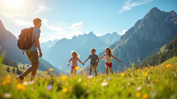 Des vacances en montagne d'été pour famille et sports